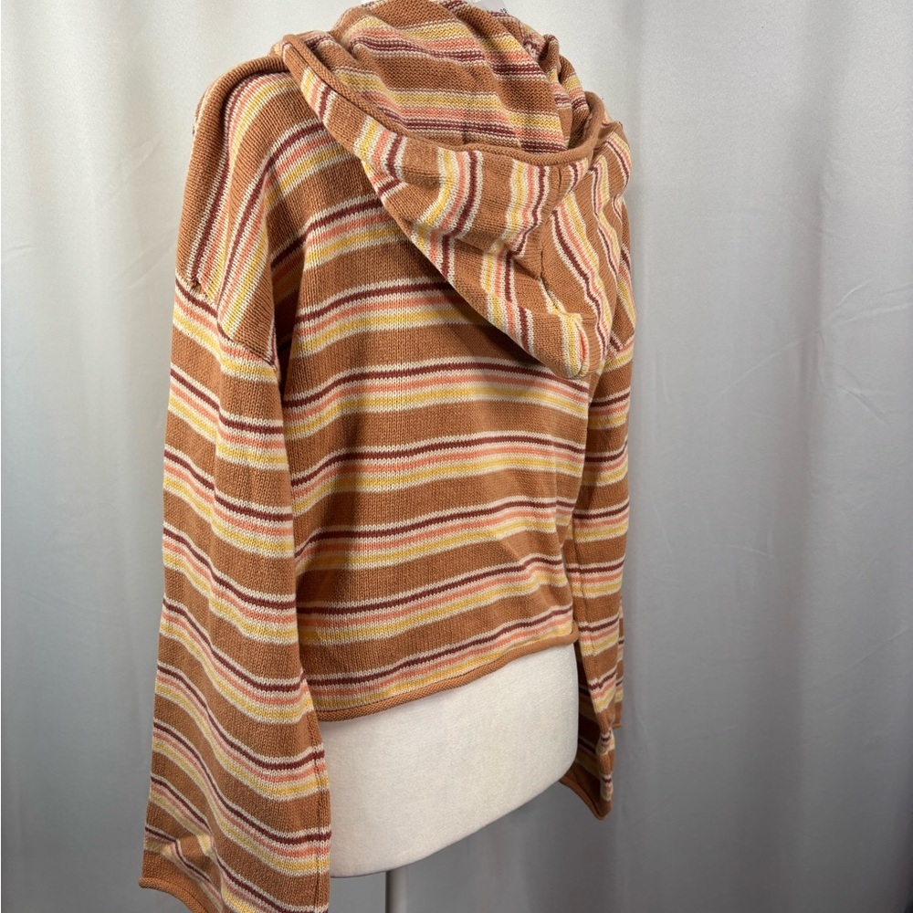 ROXY Striped Cropped Side Swipe Poncho Cropped Hoodie-- NWT-L - Picture 8 of 13